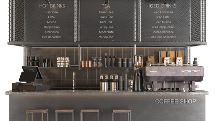 渲染模型_咖啡吧台007