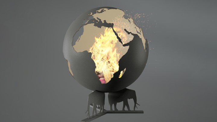 渲染模型_地球壁炉001