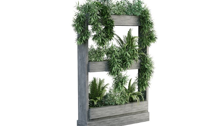 渲染模型_墙面植物015