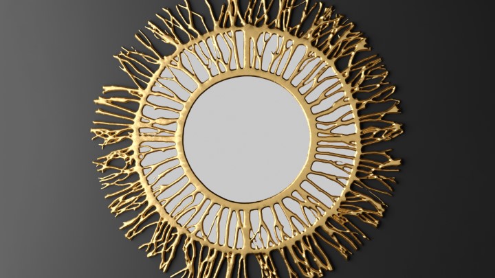 渲染模型_墙面装饰镜003