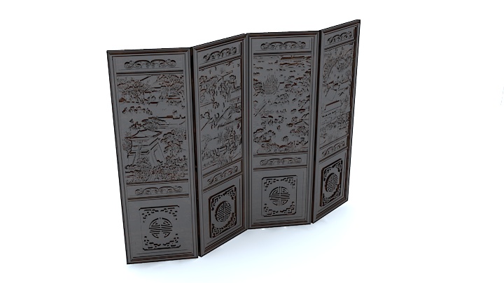 渲染模型_屏风138