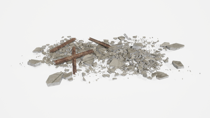 渲染模型_建筑废墟008