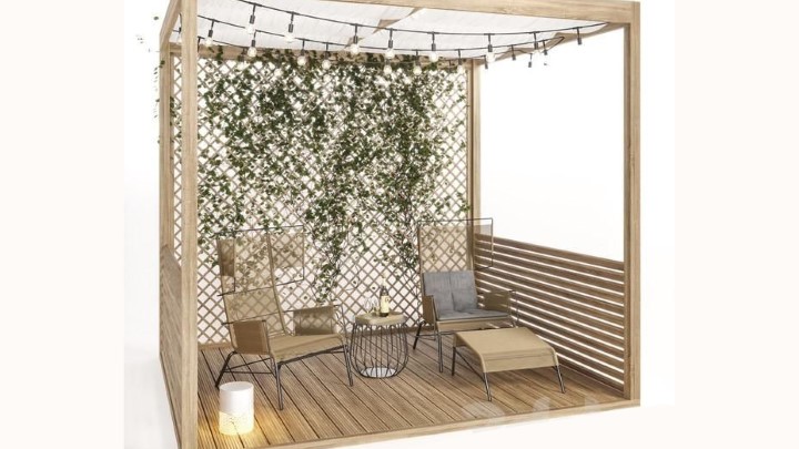 渲染模型_户外扶手椅和茶几001