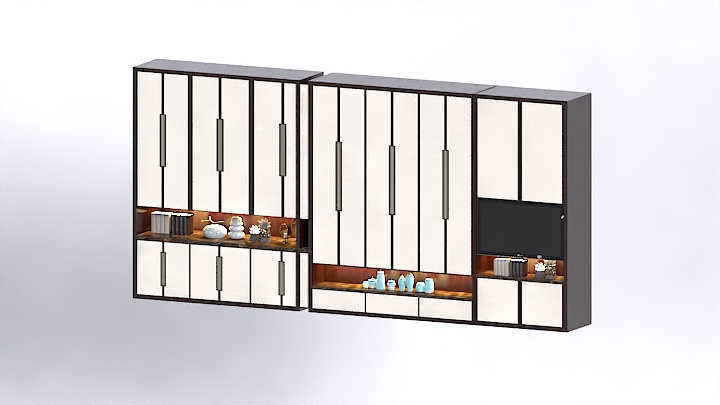 渲染模型_新中式衣柜011