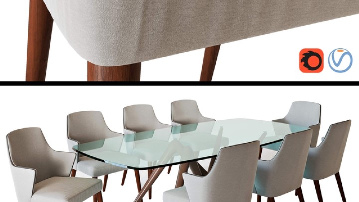 渲染模型_桌椅1185