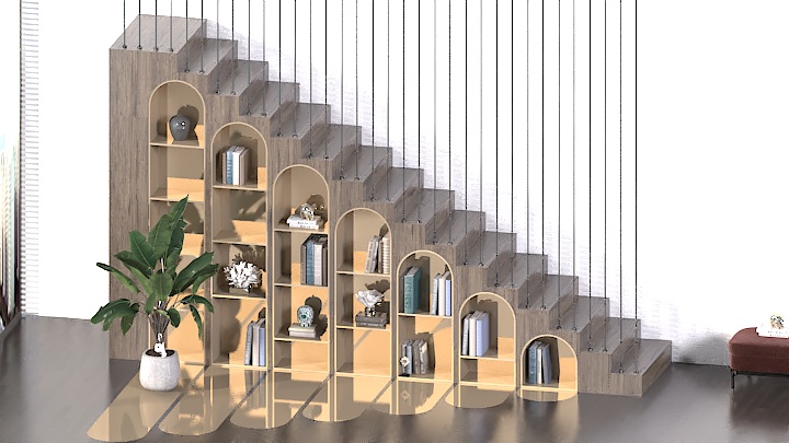 渲染模型_楼梯储物柜006