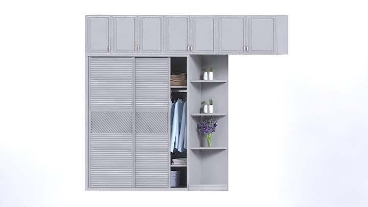 渲染模型_现代衣柜009
