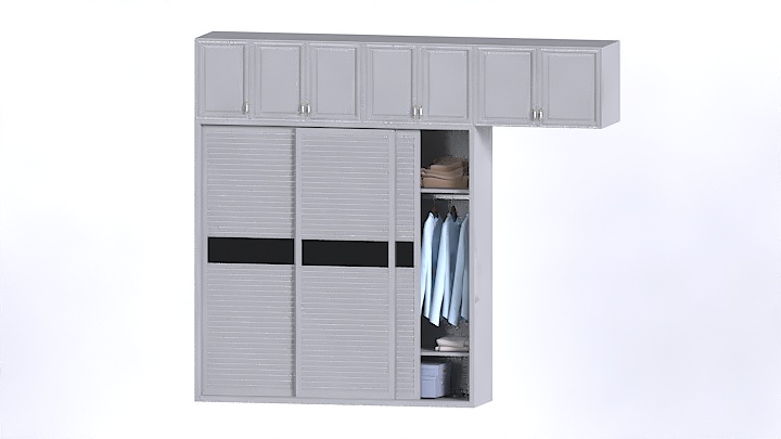 渲染模型_现代衣柜010