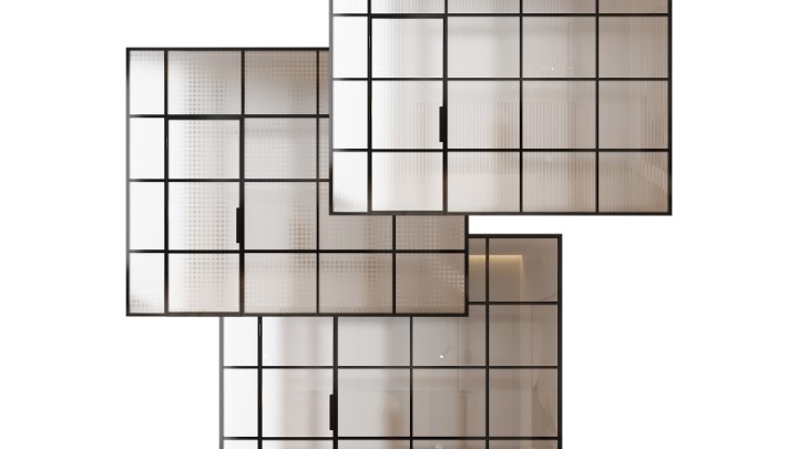 渲染模型_玻璃隔断002