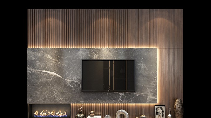 渲染模型_电视墙302