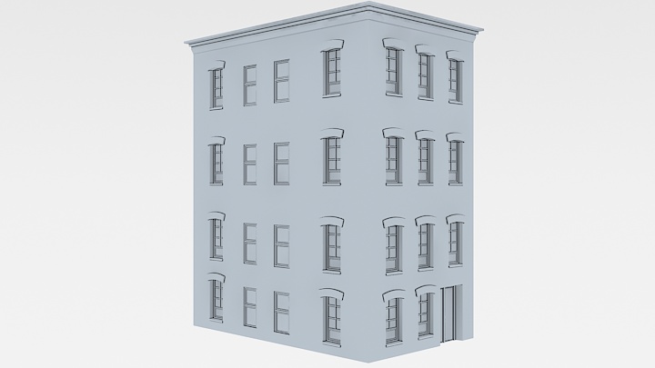 渲染模型_白模建筑007