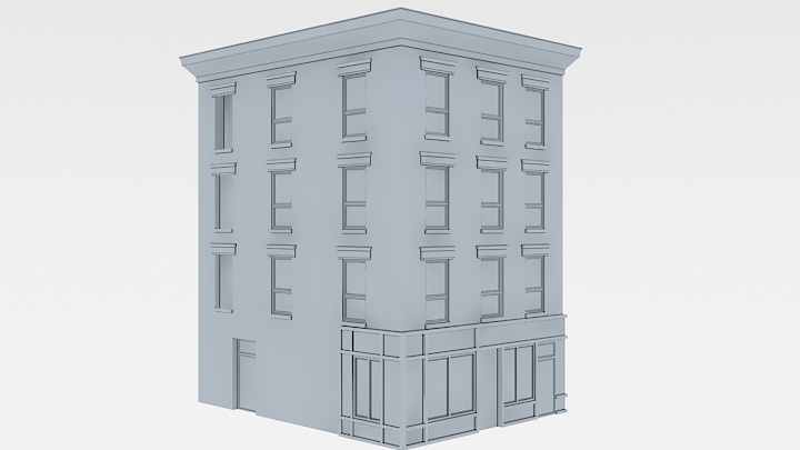 渲染模型_白模建筑032