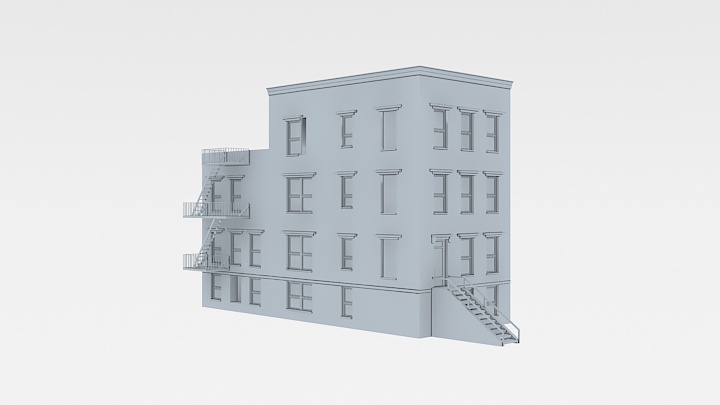 渲染模型_白模建筑033
