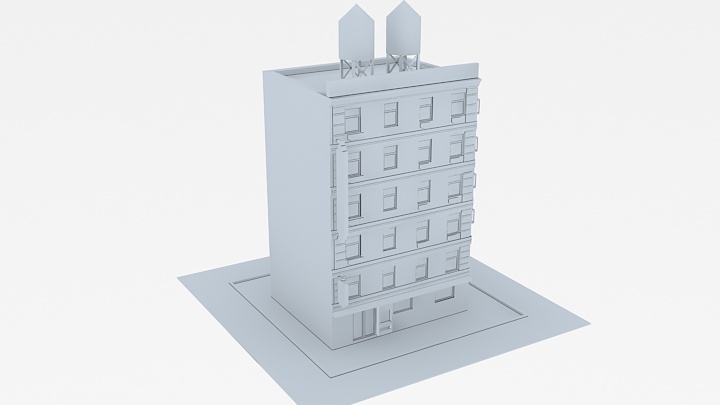 渲染模型_白模建筑044