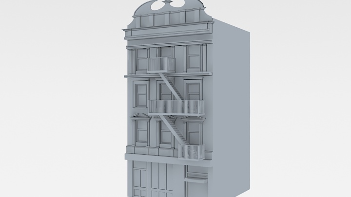 渲染模型_白模建筑046