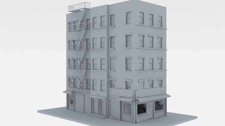 渲染模型_白模建筑047