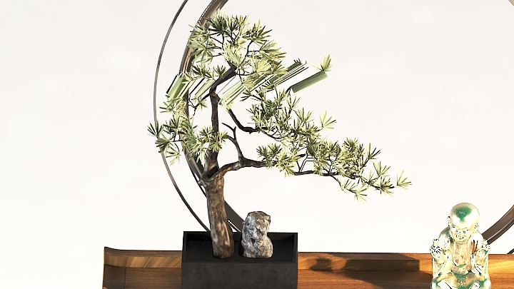 渲染模型_盆栽827