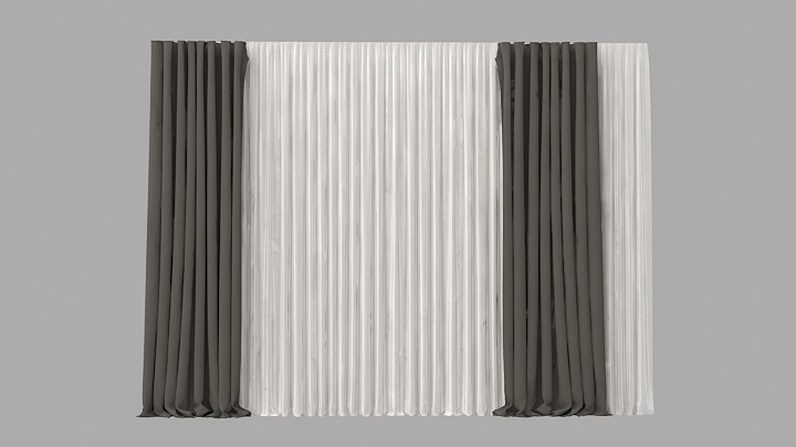 渲染模型_窗帘846