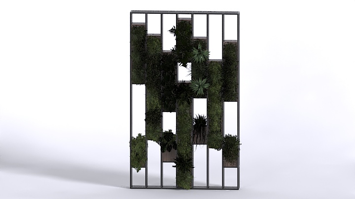 渲染模型_绿植墙005