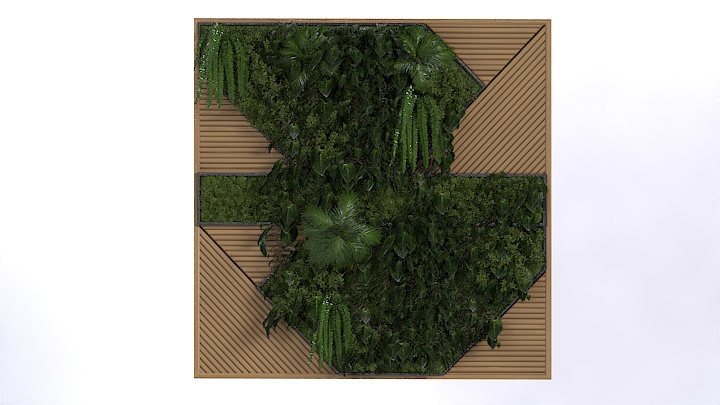 渲染模型_绿植墙010