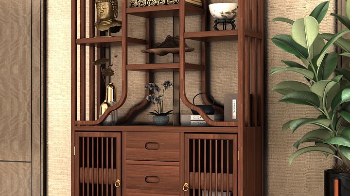 渲染模型_置物架180