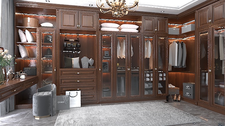 渲染模型_衣帽间055