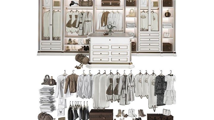 渲染模型_衣橱衣柜009