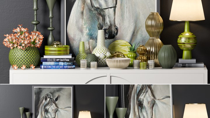 渲染模型_装饰品套装015