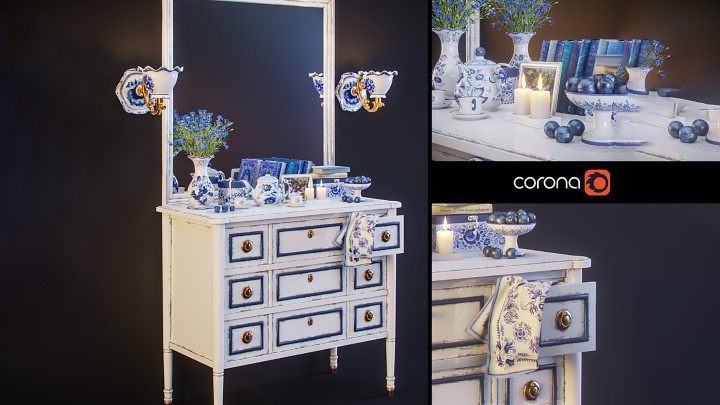 渲染模型_装饰套装074