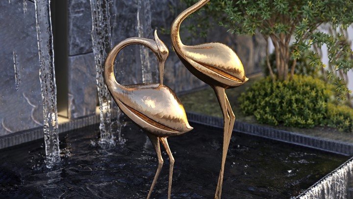 渲染模型_装饰铜像002