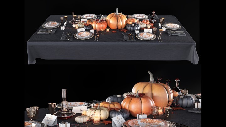 渲染模型_餐具套装020