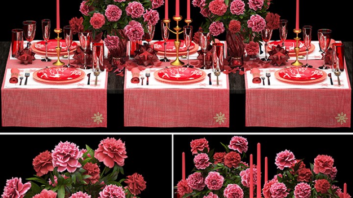 渲染模型_餐具套装027