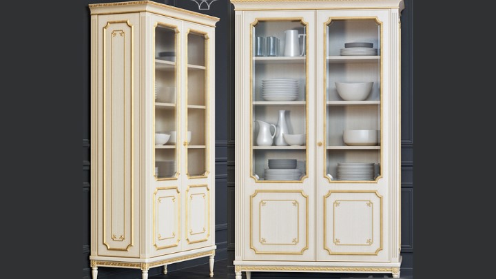 渲染模型_餐具柜子001