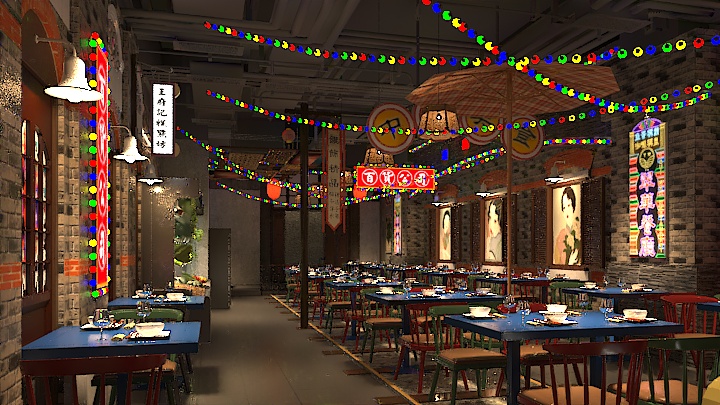 渲染模型_餐厅020