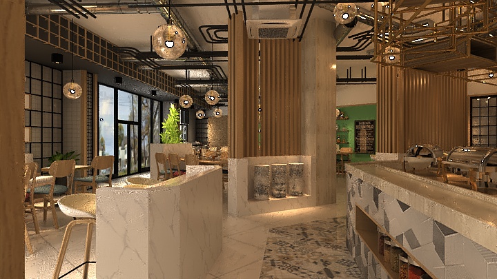 渲染模型_餐厅023