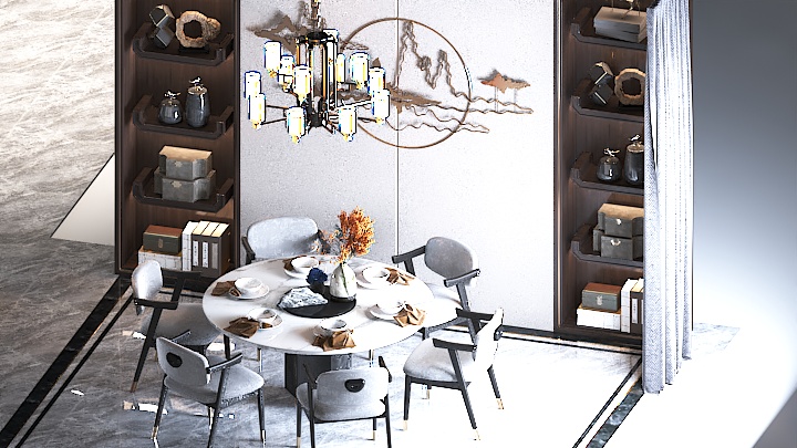 渲染模型_饭厅001