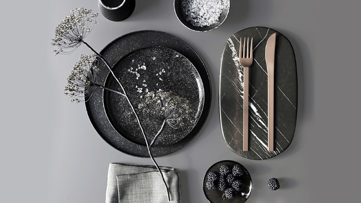 渲染模型_黑色餐具001