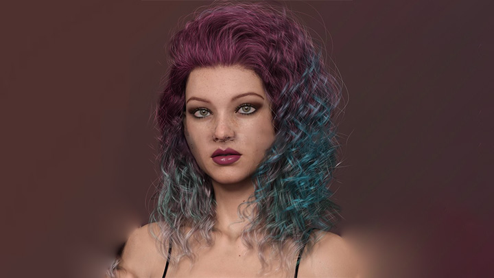 Daz3DPoser_女性头发014