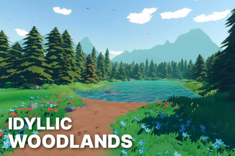 Idyllic Woodlands – Stylized Fantasy RPG Environment v1.1卡通野外