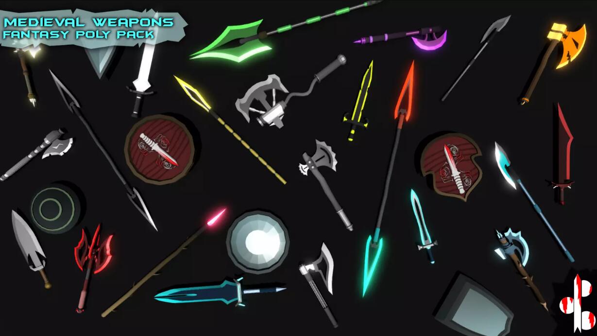 Medieval Weapons – Fantasy Poly Pack卡通中世纪武器