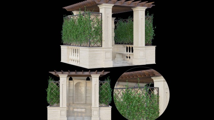 渲染模型_凉亭036