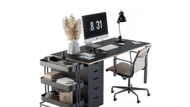 渲染模型_办公家具组合040