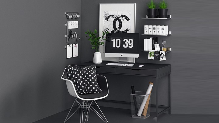 渲染模型_办公桌108