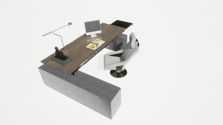 渲染模型_办公桌120