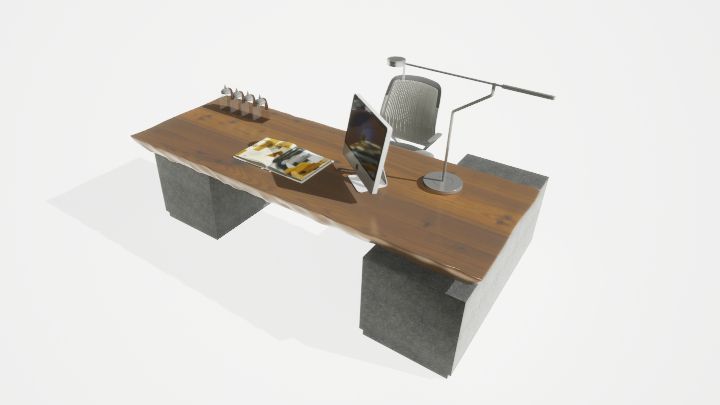 渲染模型_办公桌133