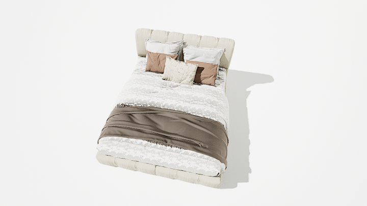 渲染模型_双人床097