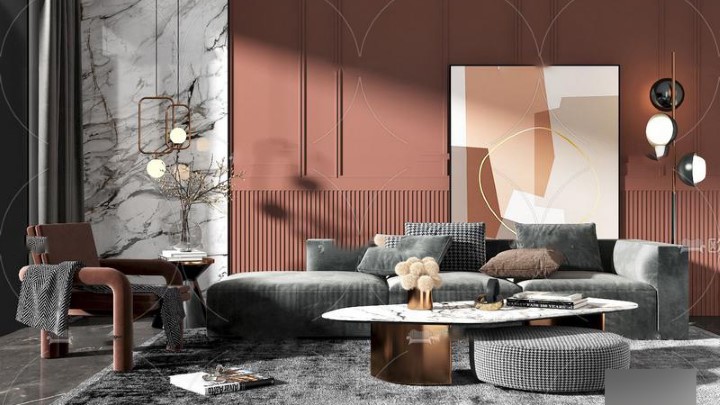 渲染模型_客厅软装020