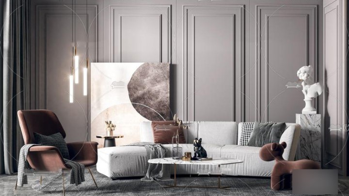 渲染模型_客厅软装021