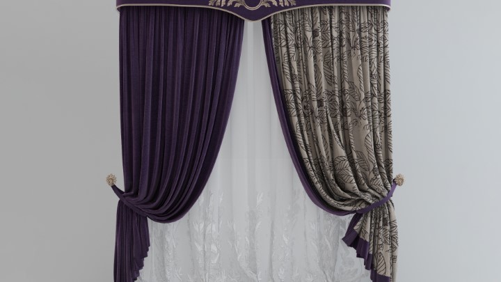 渲染模型_窗帘853