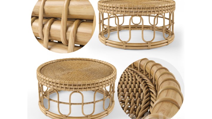 渲染模型_藤编桌子001